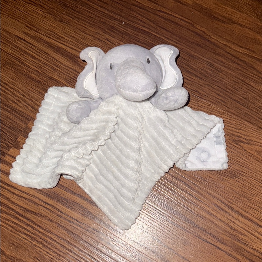 Gray Elephant Plush Security Blanket